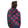 Black And Maroon Polka Dot Women's Hoodie-grizzshop