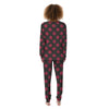 Black And Maroon Polka Dot Women's Pajamas-grizzshop