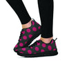 Black And Maroon Polka Dot Women's Sneakers-grizzshop