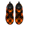 Black And Orange Plaid Print Pattern Black Sneaker-grizzshop