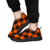 Black And Orange Plaid Print Pattern Black Sneaker-grizzshop