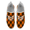 Black And Orange Plaid Print Pattern White Athletic Shoes-grizzshop