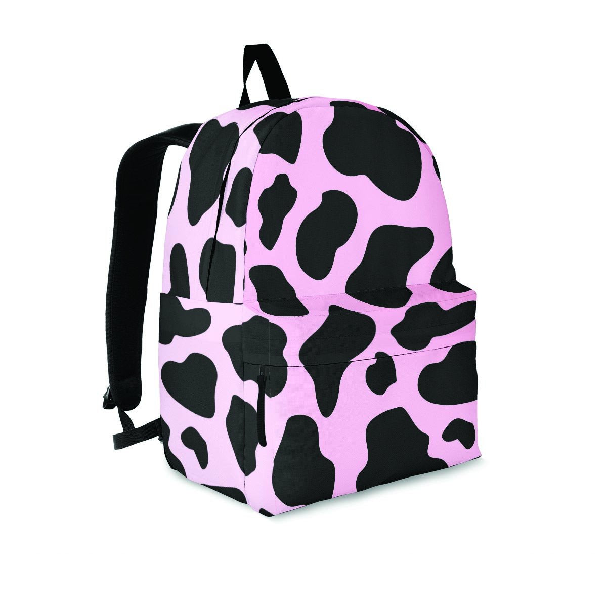 Black And Pink Cow Print Backpack-grizzshop