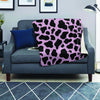 Black And Pink Cow Print Blanket-grizzshop