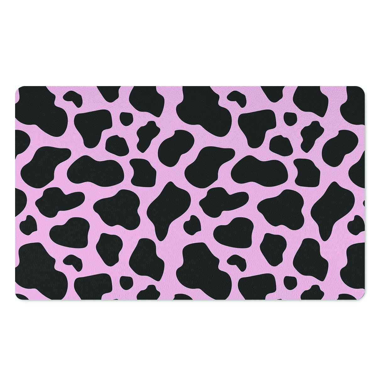 Black And Pink Cow Print Door Mat-grizzshop