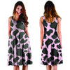 Black And Pink Cow Print Dress-grizzshop