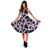 Black And Pink Cow Print Dress-grizzshop