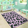 Black And Pink Cow Print Floor Mat-grizzshop