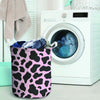 Black And Pink Cow Print Laundry Basket-grizzshop