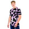 Black And Pink Cow Print Men T Shirt-grizzshop