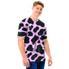 Black And Pink Cow Print Men T Shirt-grizzshop