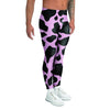 Black And Pink Cow Print Men's Leggings-grizzshop