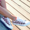 Black And Pink Cow Print Men's Low Top Shoes-grizzshop