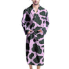 Black And Pink Cow Print Men's Robe-grizzshop