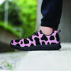 Black And Pink Cow Print Men's Sneakers-grizzshop