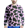 Black And Pink Cow Print Men's Sweatshirt-grizzshop