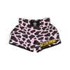 Black And Pink Cow Print Muay Thai Boxing Shorts-grizzshop