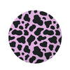 Black And Pink Cow Print Round Rug-grizzshop