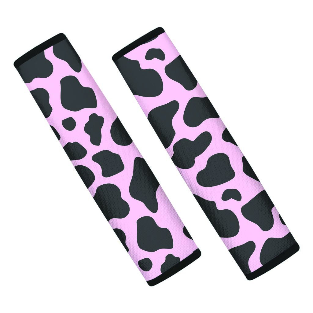 Black And Pink Cow Print Seat Belt Cover-grizzshop