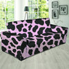 Black And Pink Cow Print Sofa Cover-grizzshop