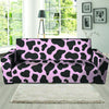 Black And Pink Cow Print Sofa Cover-grizzshop