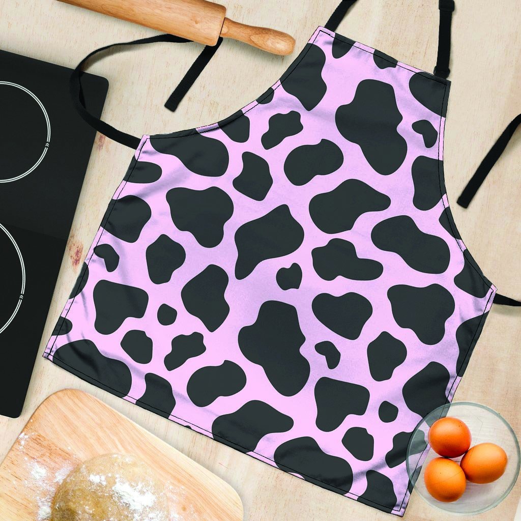 Black And Pink Cow Print Women's Apron-grizzshop