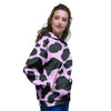 Black And Pink Cow Print Women's Hoodie-grizzshop