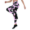 Black And Pink Cow Print Women's Leggings-grizzshop