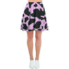 Black And Pink Cow Print Women's Skirt-grizzshop