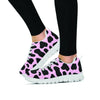 Black And Pink Cow Print Women's Sneakers-grizzshop