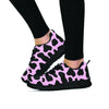 Black And Pink Cow Print Women's Sneakers-grizzshop