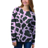 Black And Pink Cow Print Women's Sweatshirt-grizzshop