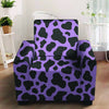 Black And Purple Cow Print Armchair Cover-grizzshop