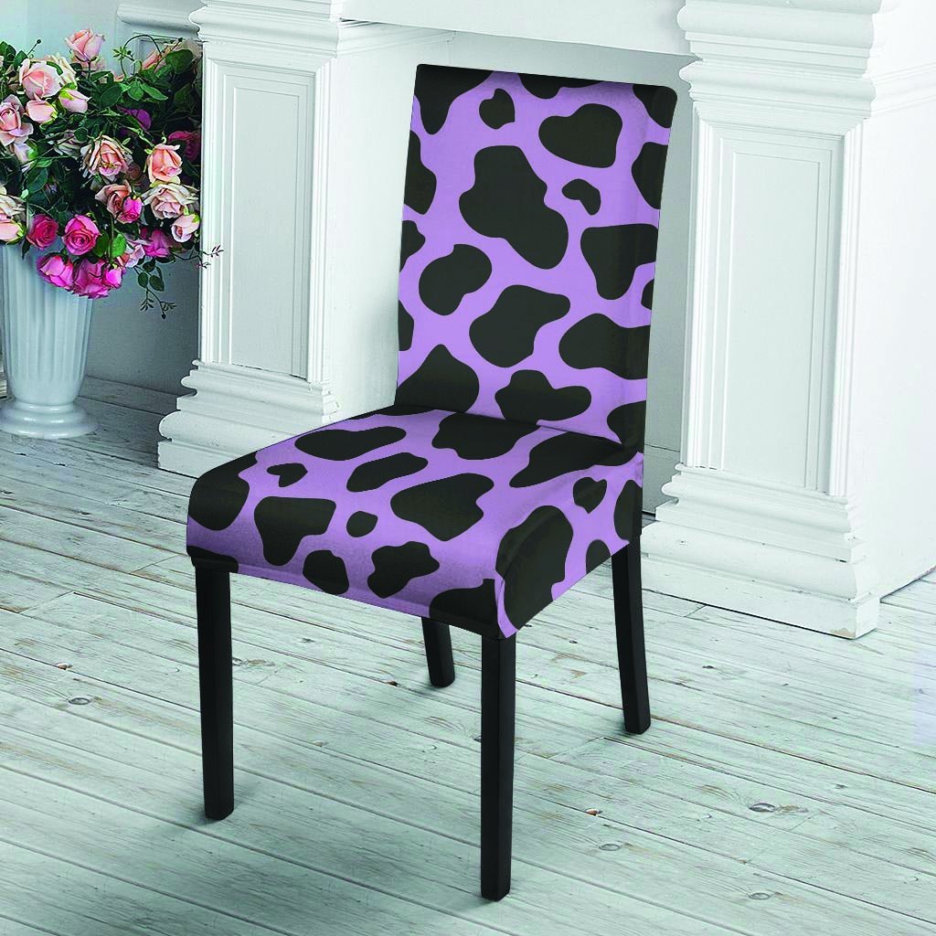 Black And Purple Cow Print Chair Cover-grizzshop