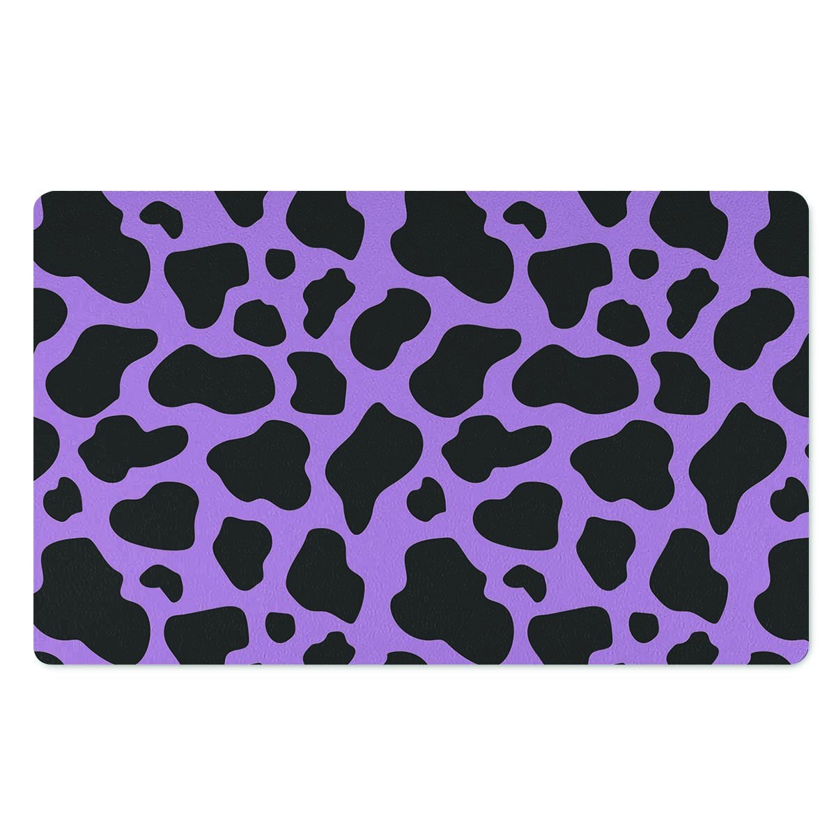 Black And Purple Cow Print Door Mat-grizzshop