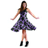 Black And Purple Cow Print Dress-grizzshop