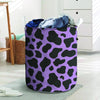 Black And Purple Cow Print Laundry Basket-grizzshop
