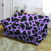 Black And Purple Cow Print Loveseat Cover-grizzshop