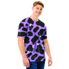 Black And Purple Cow Print Men T Shirt-grizzshop