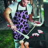 Black And Purple Cow Print Men's Apron-grizzshop