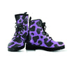 Black And Purple Cow Print Men's Boots-grizzshop