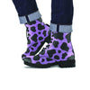 Black And Purple Cow Print Men's Boots-grizzshop