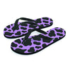 Black And Purple Cow Print Men's Flip Flops-grizzshop