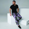 Black And Purple Cow Print Men's Joggers-grizzshop