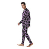 Black And Purple Cow Print Men's Pajamas-grizzshop