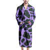 Black And Purple Cow Print Men's Robe-grizzshop