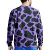 Black And Purple Cow Print Men's Sweatshirt-grizzshop