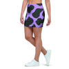 Black And Purple Cow Print Mini Skirt-grizzshop