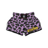 Black And Purple Cow Print Muay Thai Boxing Shorts-grizzshop