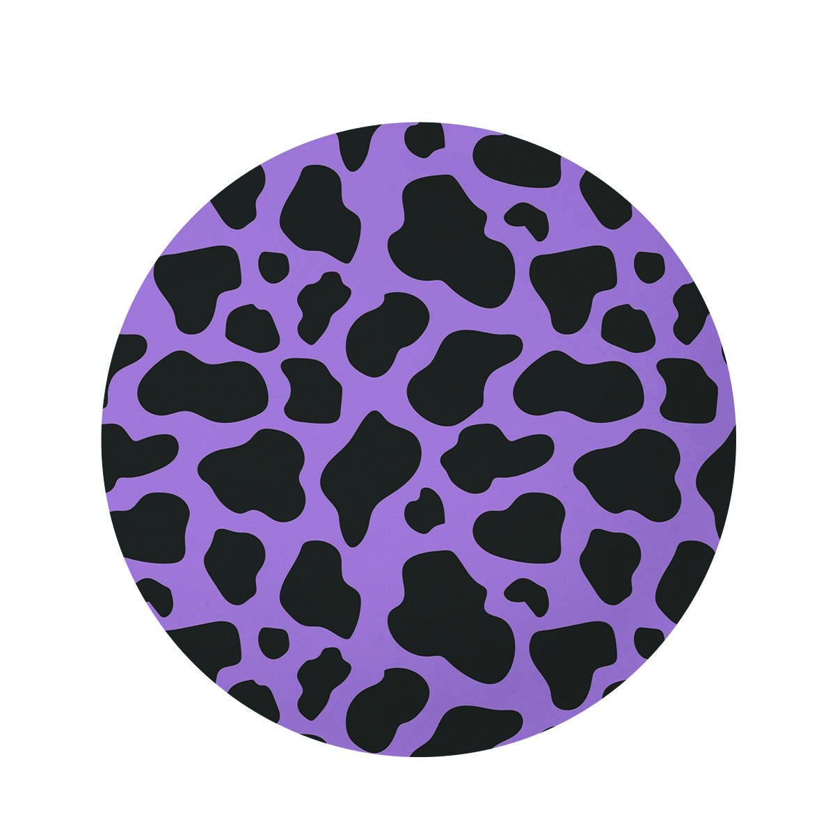 Black And Purple Cow Print Round Rug-grizzshop